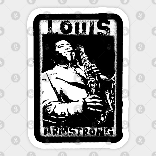 Louis Armstrong tribute by Agacactus Sticker by AgaCactus